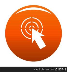 Cursor shape icon. Simple illustration of cursor shape vector icon for any design orange. Cursor shape icon vector orange