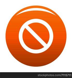 Cursor stop element icon. Simple illustration of cursor stop element vector icon for any design orange. Cursor stop element icon vector orange