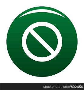 Cursor stop element icon. Simple illustration of cursor stop element vector icon for any design green. Cursor stop element icon vector green