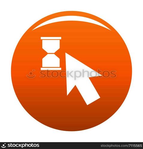 Cursor wait icon. Simple illustration of cursor wait vector icon for any design orange. Cursor wait icon vector orange