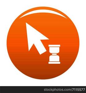 Cursor wait web icon isolated on white background for any design orange. Cursor wait web icon vector orange