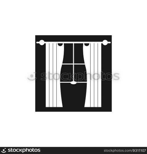 Curtain Window Room  curtains  furniture logo vector template illustration