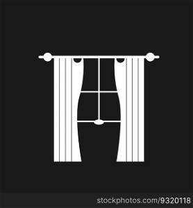Curtain Window Room  curtains  furniture logo vector template illustration