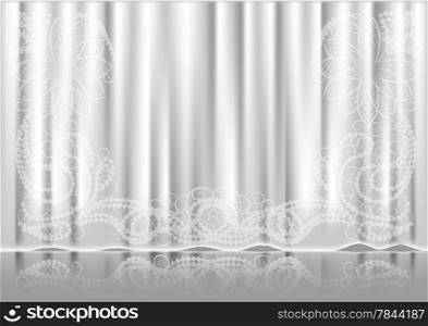 curtain with abstract white pattern. 10 EPS