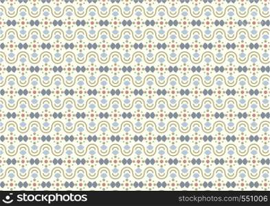 Curve cup and circle pattern on light yellow pastel color. Vintage and modern style seamless pattern style for design.