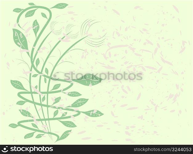 Curve green plant with abstract background