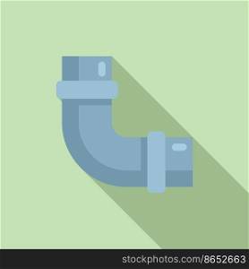 Curve pipe icon flat vector. Service drain. Pump sink. Curve pipe icon flat vector. Service drain