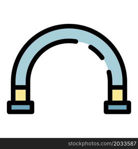 Curve pipe icon. Outline curve pipe vector icon color flat isolated. Curve pipe icon color outline vector