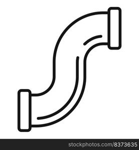 Curve pipe icon outline vector. Metal tube. Flange pressure. Curve pipe icon outline vector. Metal tube