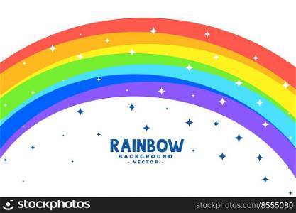 curve rainbow arc with stars background