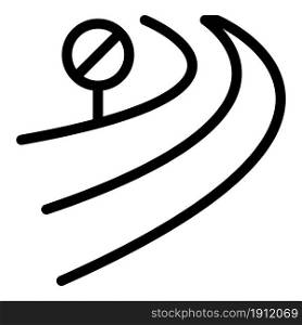 Curve road icon outline vector. Way winding, Journey highway. Curve road icon outline vector. Way winding