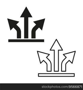 Curve to left sign, go straight signal. Curve to right symbol, traffic sign. Vector illustration. EPS 10. Stock image.. Curve to left sign, go straight signal. Curve to right symbol, traffic sign. Vector illustration. EPS 10.