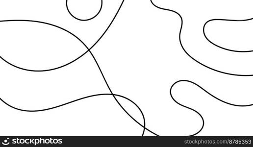 Curve waves pattern. Thin line wavy abstract background. Line art striped graphic template. Vector illustration.