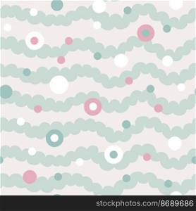 Curve wavy lines and bubbles pattern