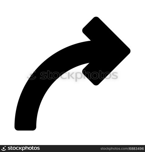 curved arrow, icon on isolated background