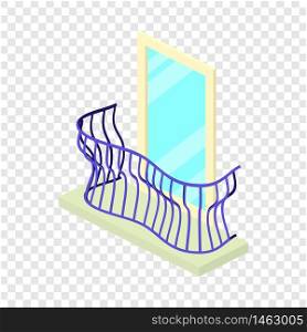 Curved balcony icon. Isometric illustration of curved balcony vector icon for web. Curved balcony icon, isometric 3d style