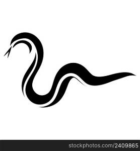Curved calligraphy line vector calligraphy element snake elegantly curved ribbon strip