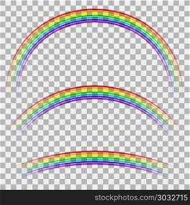 Curved Colorful Rainbow on Checkered Background. Transparent Weather Icon. Spectrum Colored Pattern. Curved Colorful Rainbow on Checkered Background. Transparent Weather Icon. Spectrum Colored Pattern. Realistic Blurred Gradients. Curved Colorful Rainbow on Checkered Background. Transparent Weather Icon. Spectrum Colored Pattern