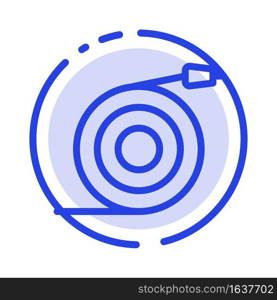 Curved, Flow, Pipe, Water Blue Dotted Line Line Icon