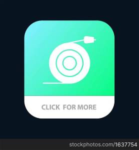 Curved, Flow, Pipe, Water Mobile App Button. Android and IOS Glyph Version