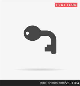 Curved Key flat vector icon. Hand drawn style design illustrations.. Curved Key flat vector icon. Hand drawn style design illustrations