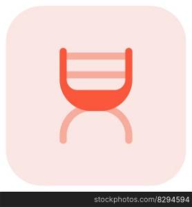 Curved-leg folding chair or campstool.
