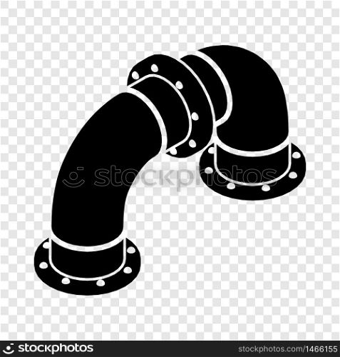 Curved pipe icon. Simple illustration of curved pipe vector icon for web. Curved pipe icon, simple black style