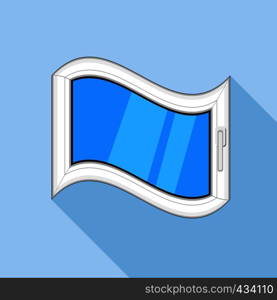 Curved plastic window icon. Flat illustration of curved plastic window vector icon for web on light blue background. Curved plastic window icon, flat style