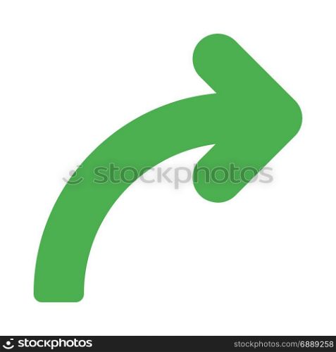 curved rounded arrow, icon on isolated background