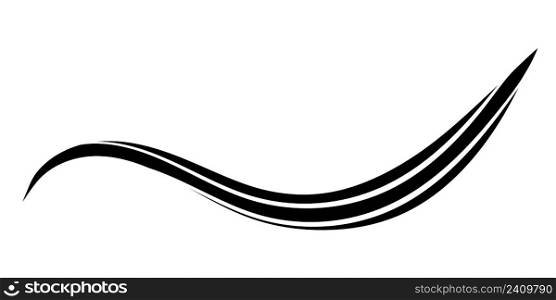 Curved smooth lines in form of a wave, wave smoothness logo