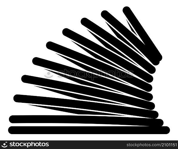 Curved steel spring. Black metal coil icon isolated on white background. Curved steel spring. Black metal coil icon