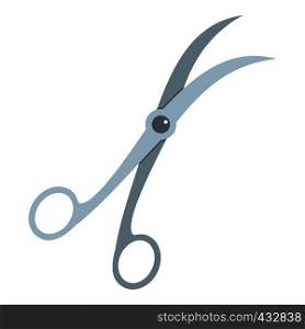 Curved surgical scissors icon flat isolated on white background vector illustration. Curved surgical scissors icon isolated