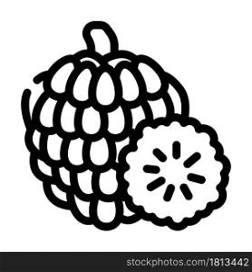 custard apple fruit line icon vector. custard apple fruit sign. isolated contour symbol black illustration. custard apple fruit line icon vector illustration