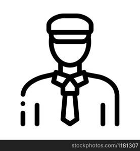 Custom Police Man Icon Vector. Outline Custom Police Man Sign. Isolated Contour Symbol Illustration. Custom Police Man Icon Vector Outline Illustration