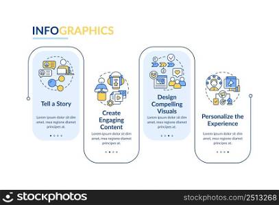 Customer attention span rectangle infographic template. Data visualization with 4 steps. Process timeline info chart. Workflow layout with line icons. Lato-Bold, Regular fonts used. Customer attention span rectangle infographic template