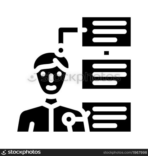 customer business intelligence glyph icon vector. customer business intelligence sign. isolated contour symbol black illustration. customer business intelligence glyph icon vector illustration