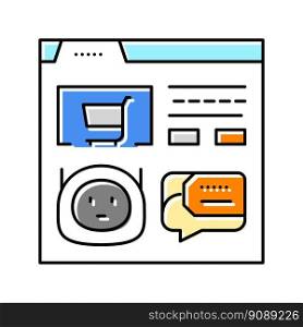 customer chat bot color icon vector. customer chat bot sign. isolated symbol illustration. customer chat bot color icon vector illustration