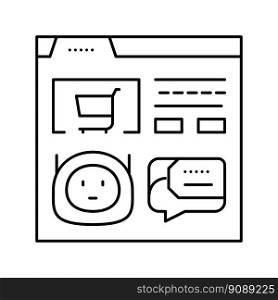 customer chat bot line icon vector. customer chat bot sign. isolated contour symbol black illustration. customer chat bot line icon vector illustration