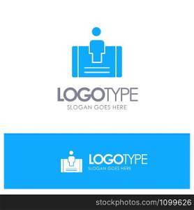 Customer, Engagement, Mobile, Social Blue Solid Logo with place for tagline