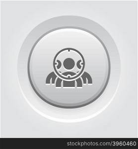 Customer Focus Icon. Customer Focus Icon. Business Concept. Grey Button Design