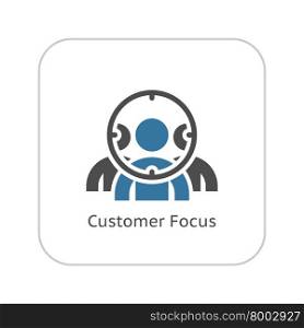 Customer Focus Icon. Flat Design.. Customer Focus Icon. Flat Design. Business Concept. Isolated Illustration.
