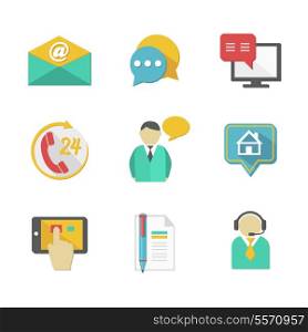 Customer helpdesk contacts design elements of envelope call and support apps isolated vector illustration