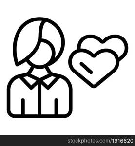 Customer love icon outline vector. Client heart. People support. Customer love icon outline vector. Client heart