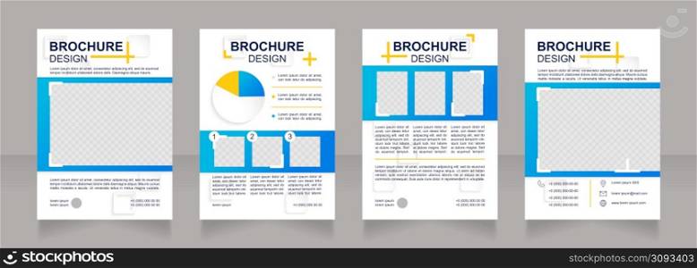 Customer market segmentation blank brochure design. Template set with copy space for text. Premade corporate reports collection. Editable 4 paper pages. Arial Bold, Regular fonts used. Customer market segmentation blank brochure design