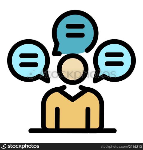 Customer messages icon. Outline customer messages vector icon color flat isolated. Customer messages icon color outline vector