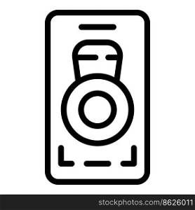 Customer mobile app icon outline vector. Phone smart. Internet finger. Customer mobile app icon outline vector. Phone smart
