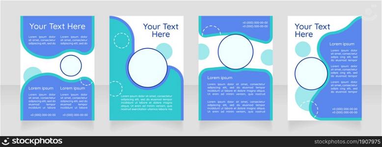 Customer-oriented promotion blank brochure layout design. Vertical poster template set with empty copy space for text. Premade corporate reports collection. Editable flyer paper pages. Customer-oriented promotion blank brochure layout design