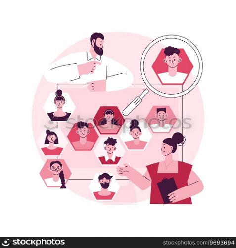 Customer persona abstract concept vector illustration. Understand potential customer needs, target audience, data-driven user research, brand positioning, collect feedback abstract metaphor.. Customer persona abstract concept vector illustration.