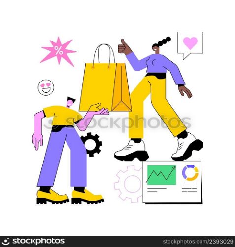 Customer relationship management abstract concept vector illustration. CRM system, CRM lead management, interactions with customers, companys relationship, sales data access abstract metaphor.. Customer relationship management abstract concept vector illustration.