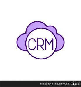 Customer relationship management RGB color icon. CRM system. Business relationships improvement. Managing interactions and relationships with potential clients. Isolated vector illustration. Customer relationship management RGB color icon